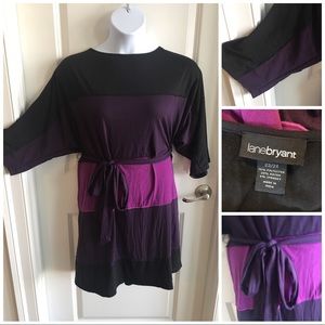 Belted Color Block Dress Plus